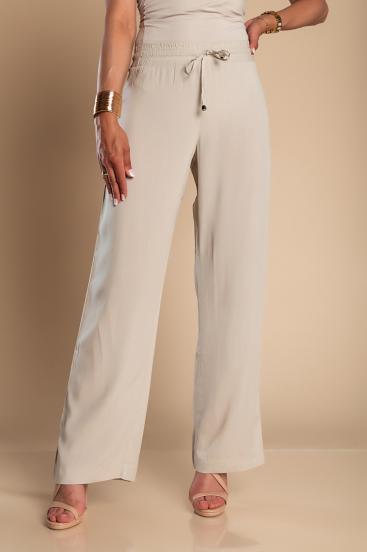 Elegantne hlače z ravnimi hlačnicami Amarga, svetlo sive