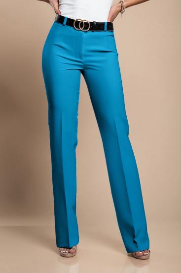 Elegantne dolge hlače z ravnimi hlačnicami, svetlo modre