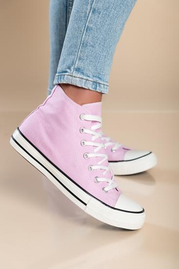 Zapatillas altas de tela, violeta claro