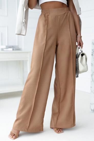Elegantne dolge hlače z elastičnim pasom, kaki