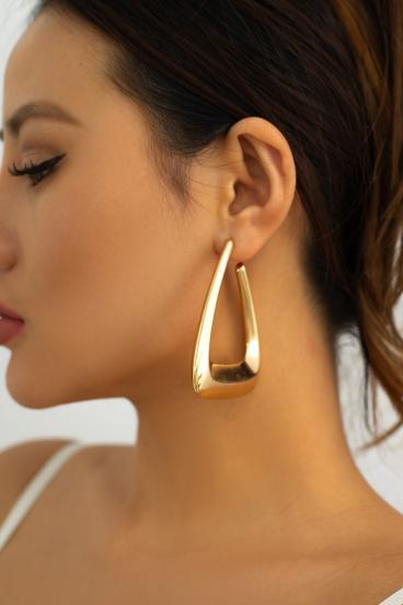 Elegantni uhani z trikotne oblike, zlate barve