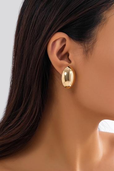 Elegantni okrogli uhani, zlate barve